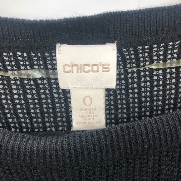 NWT CHICO’S skirt topper pullover sweater black - Picture 4 of 5